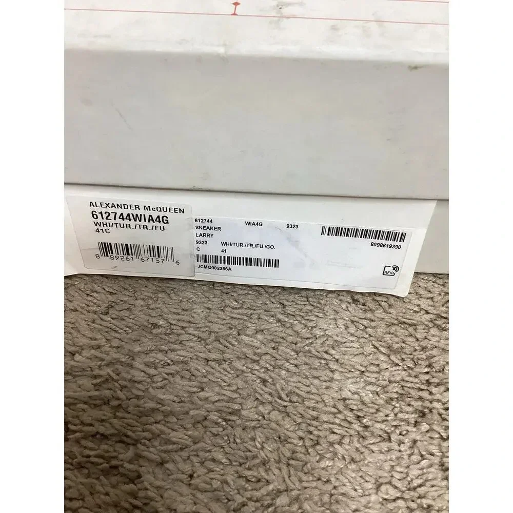 Limited Edition Alexander McOueen Larry Sneakers - size 41 white with pink sole